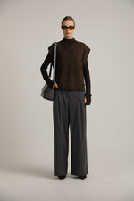 ווסט סרוג וינטג' עם כפתורים בצד | קנת קול