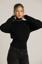 סריג גולף בגזרה קצרה עם שרוולים ארוכים | קנת קול