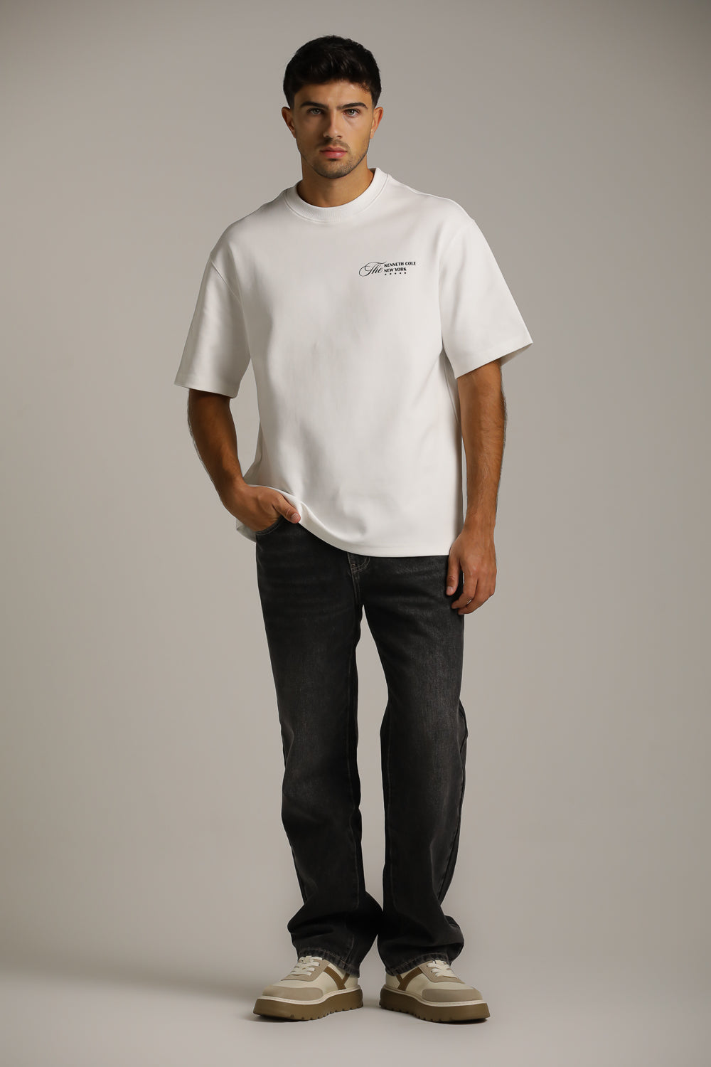 ג'ינס במראה שטוף בגזרה רחבה | קנת קול