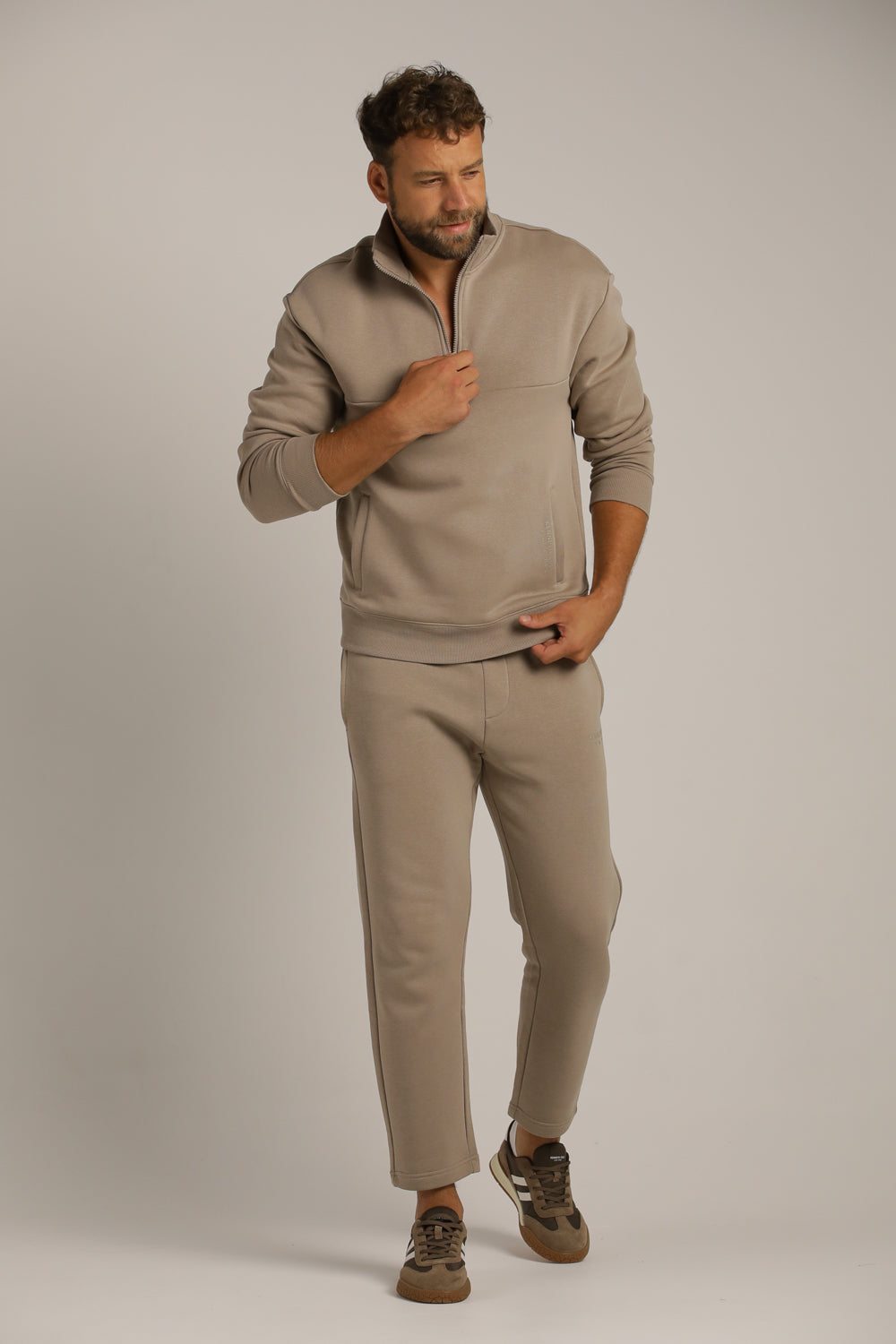 סווטשירט חצי רוכסן עם כיסים | קנת קול