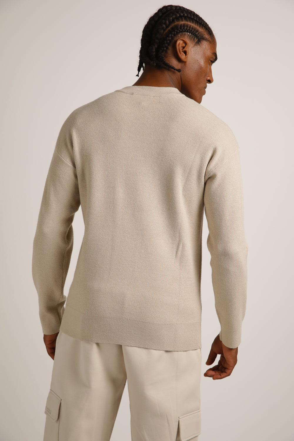 סווטשירט סריג בטקסטורת ריב | קנת קול