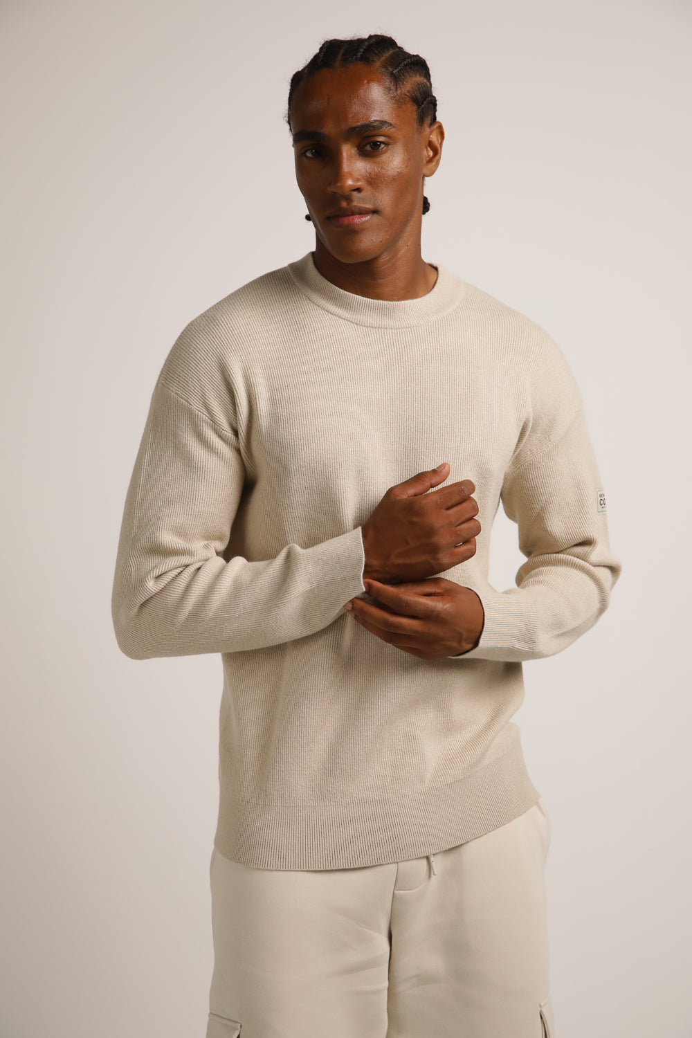 סווטשירט סריג בטקסטורת ריב | קנת קול