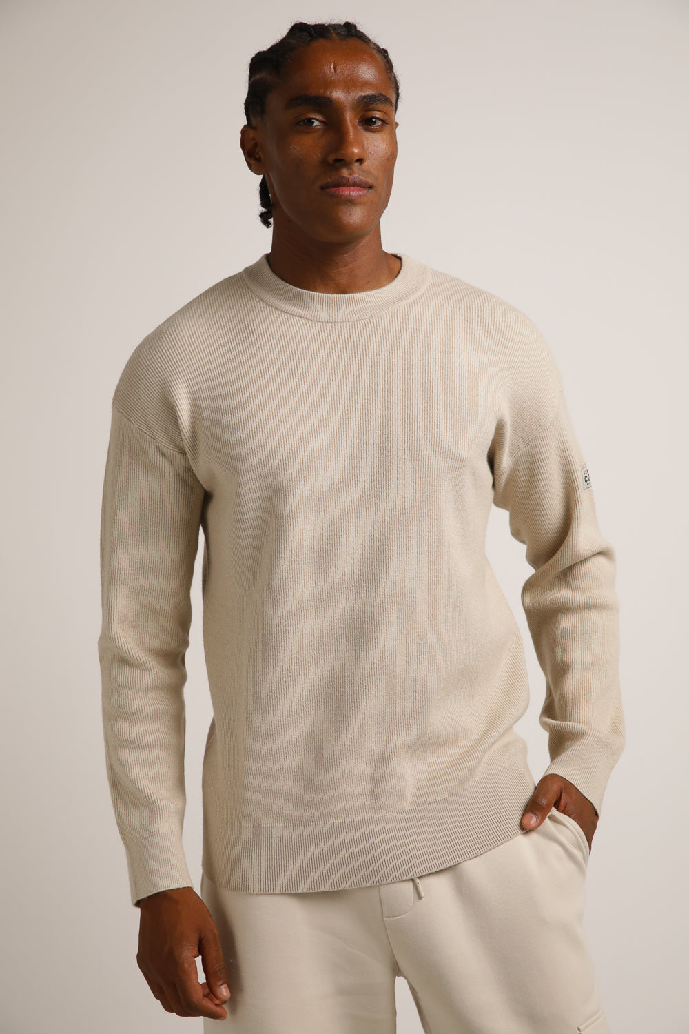 סווטשירט סריג בטקסטורת ריב | קנת קול