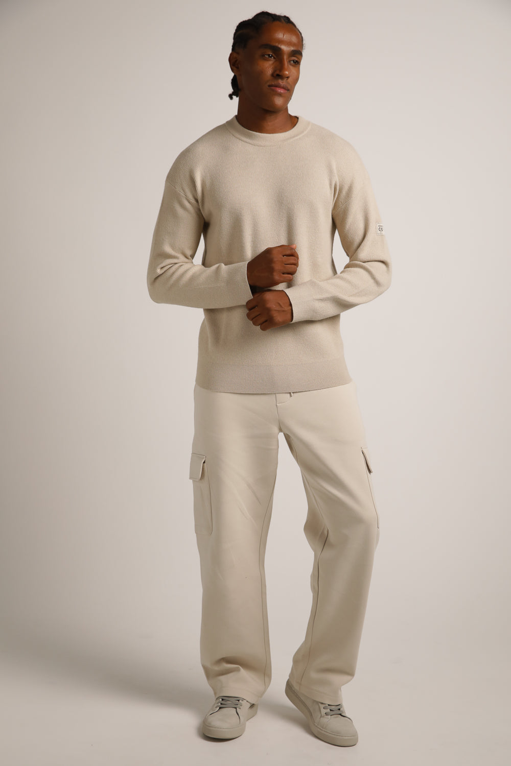 סווטשירט סריג בטקסטורת ריב | קנת קול