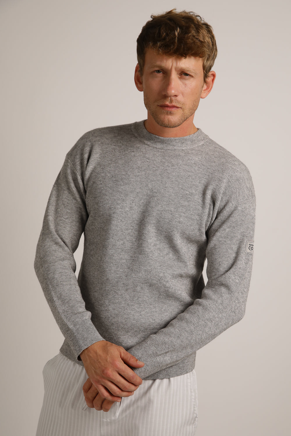 סווטשירט סריג בטקסטורת ריב | קנת קול