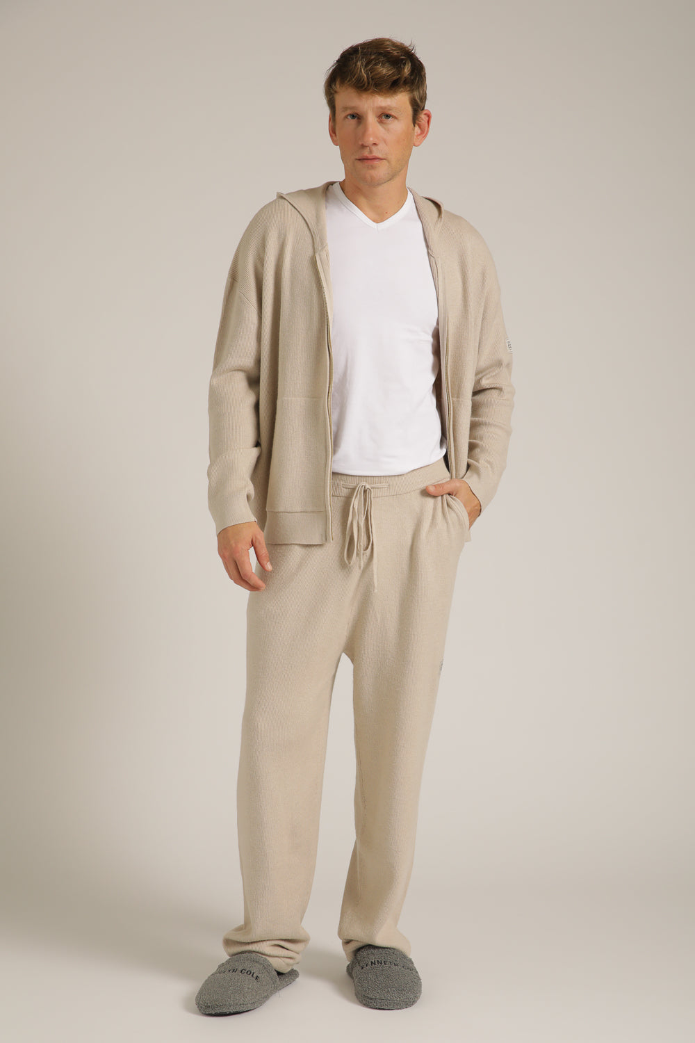 מכנסי סריג ארוכים מבד ריב | קנת קול