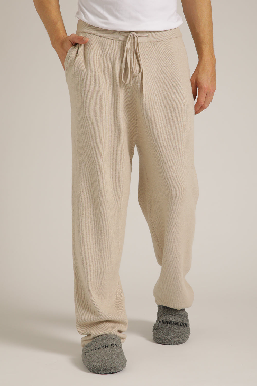 מכנסי סריג ארוכים מבד ריב | קנת קול