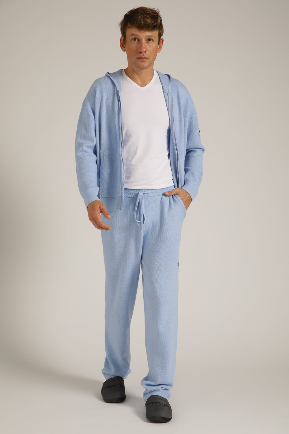 מכנסי סריג ארוכים מבד ריב | קנת קול