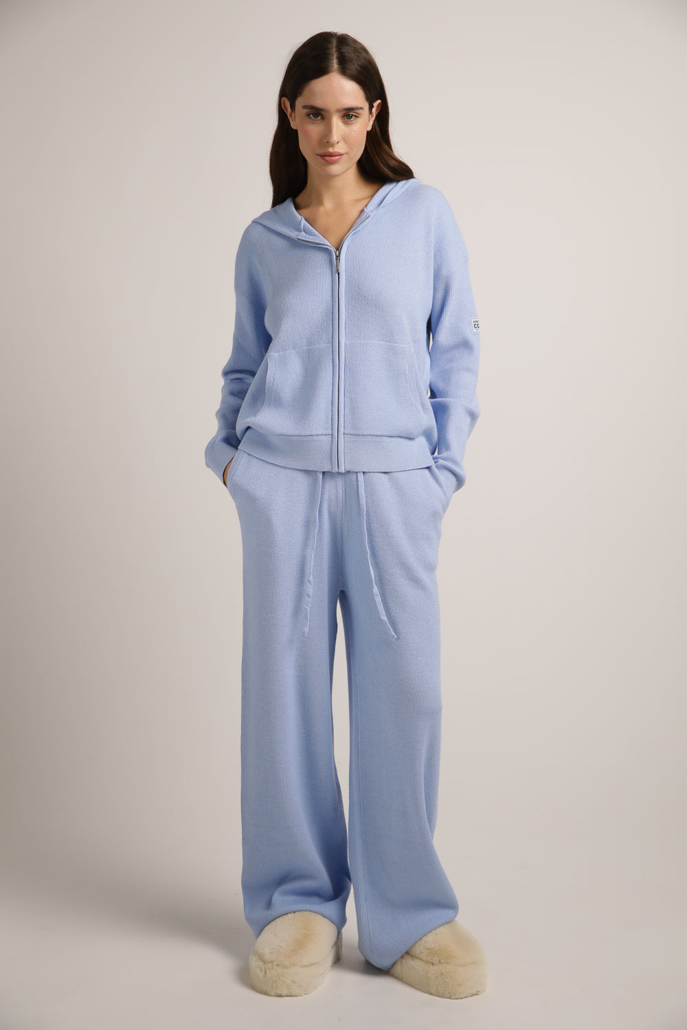 ג'קט ריב סרוג עם קפוצ'ון | קנת קול