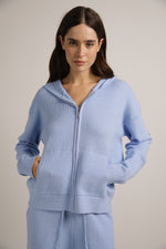 ג'קט ריב סרוג עם קפוצ'ון | קנת קול