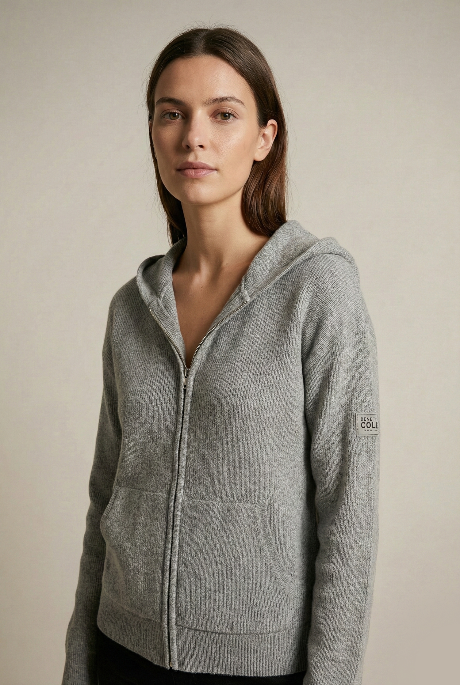 ג'קט ריב סרוג עם קפוצ'ון | קנת קול