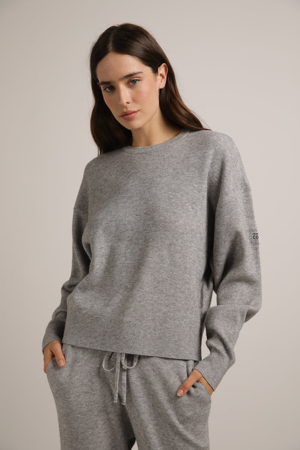 סווטשירט סרוג מבד ריב | קנת קול