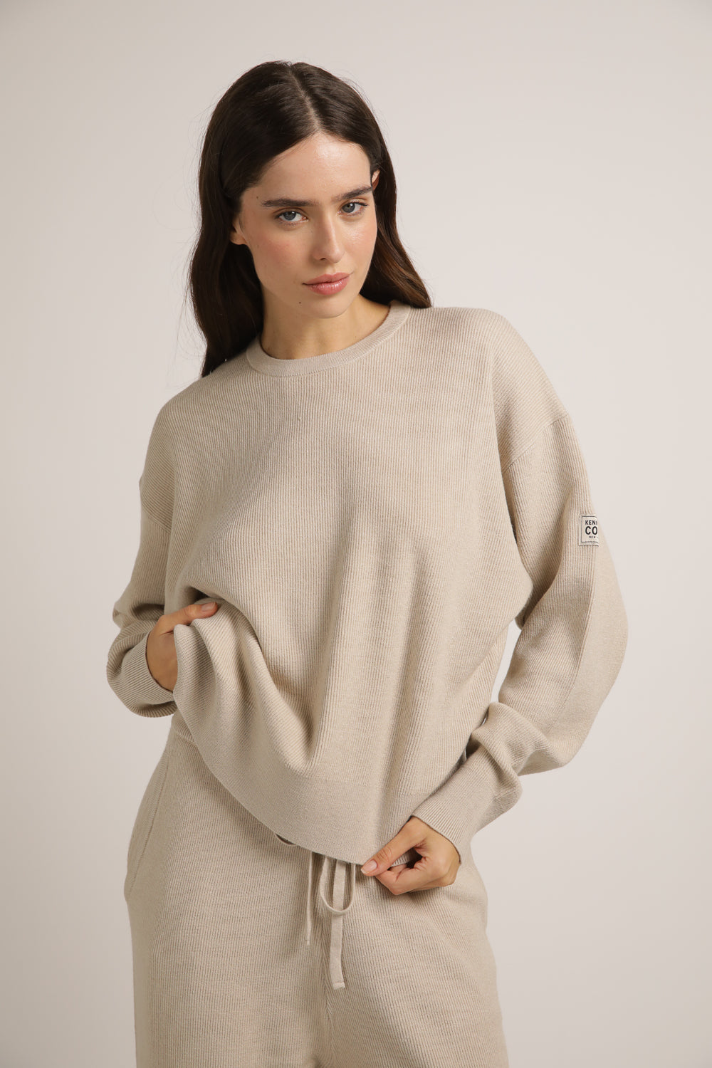 סווטשירט סרוג מבד ריב | קנת קול