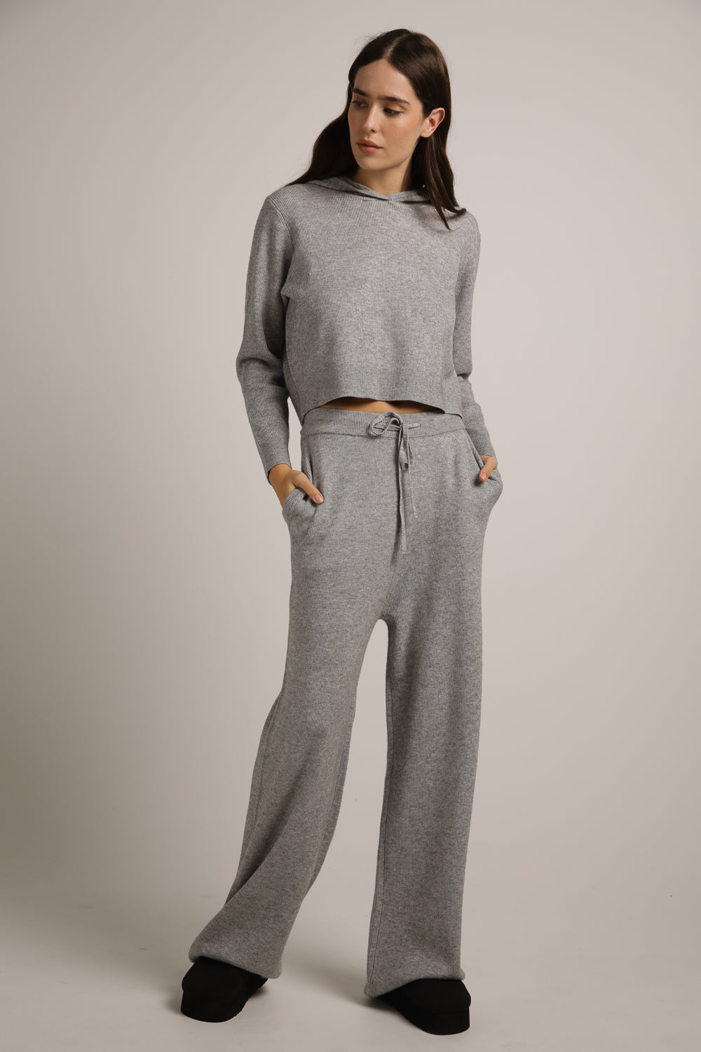 מכנסי סריג בגזרה רחבה | קנת קול