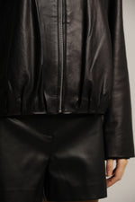 ג'קט בומבר עור עם קפלים | קנת קול