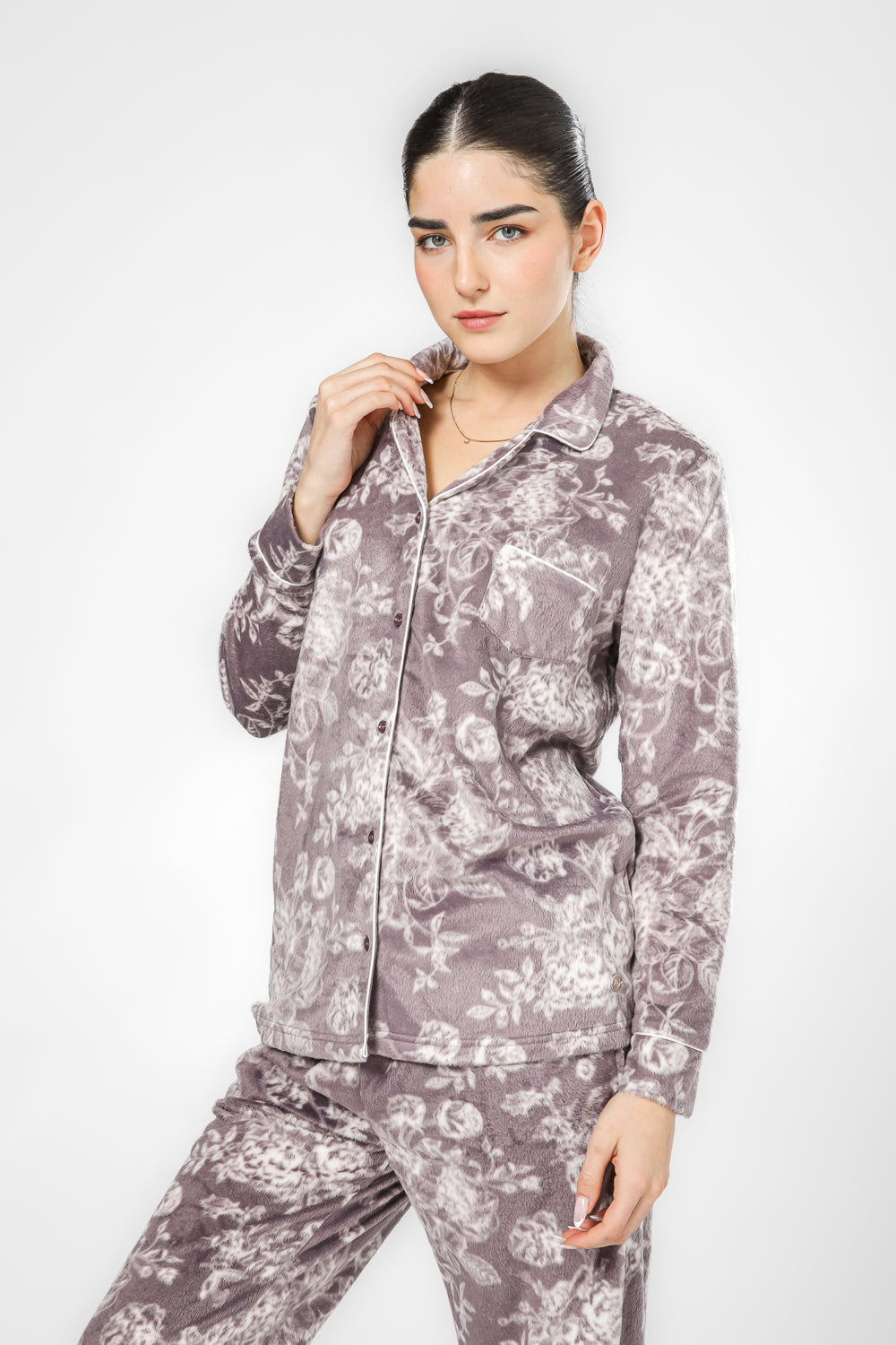 פיג'מה מכופתרת מינק