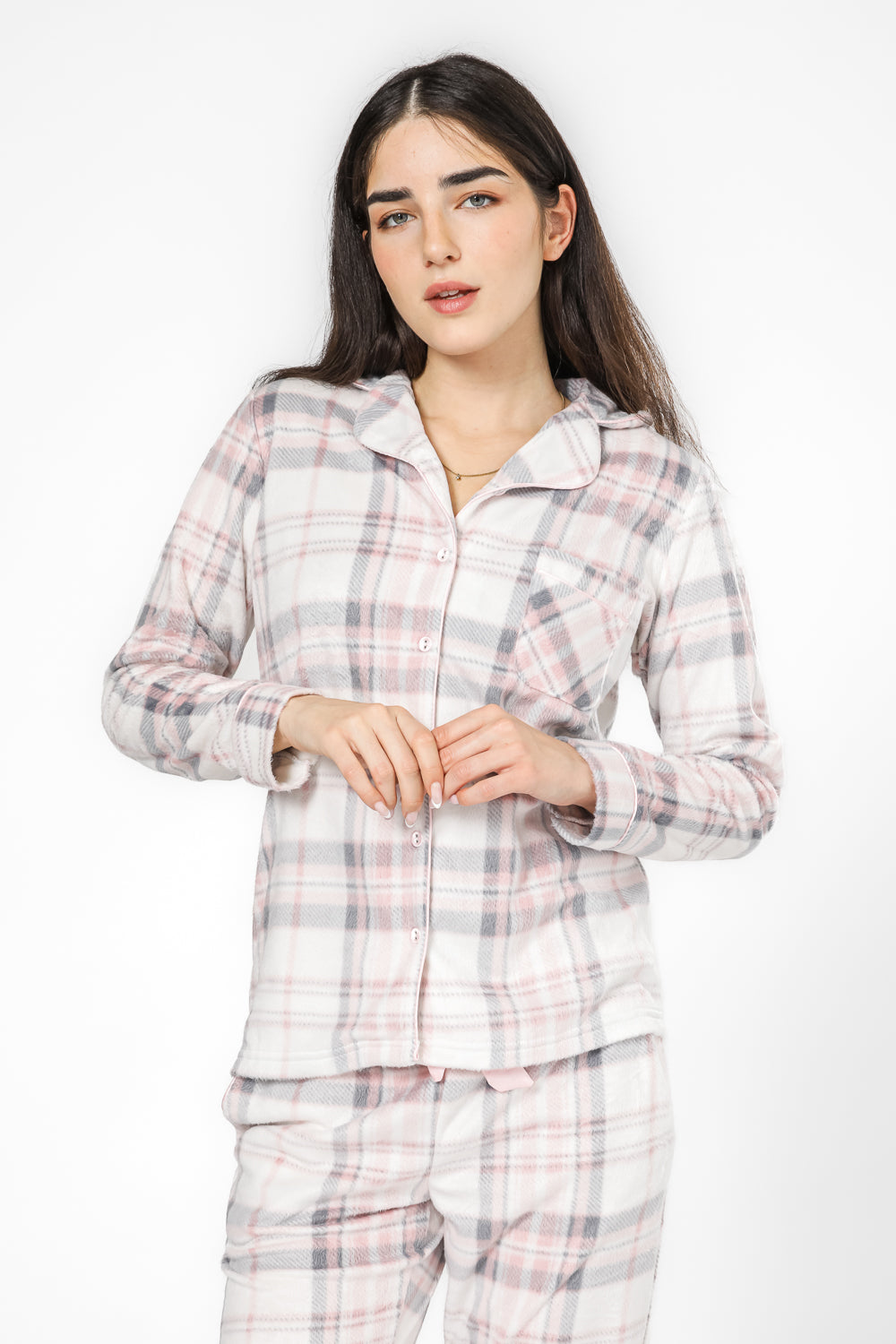 פיג'מה פלאנל כפתורים