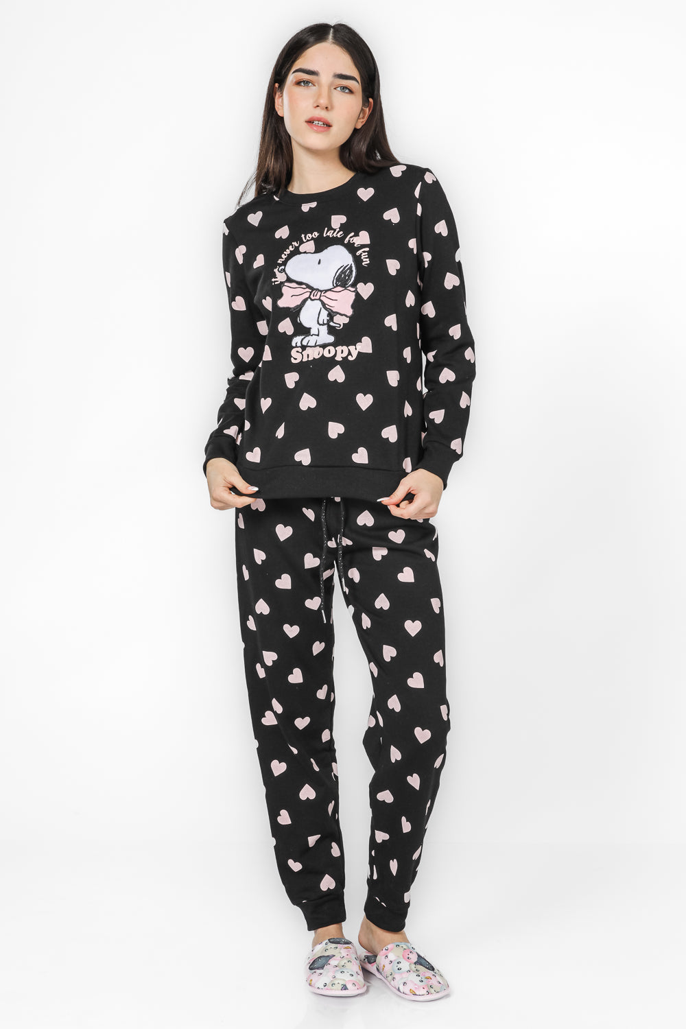 פיג'מה סנופי לבבות פליז