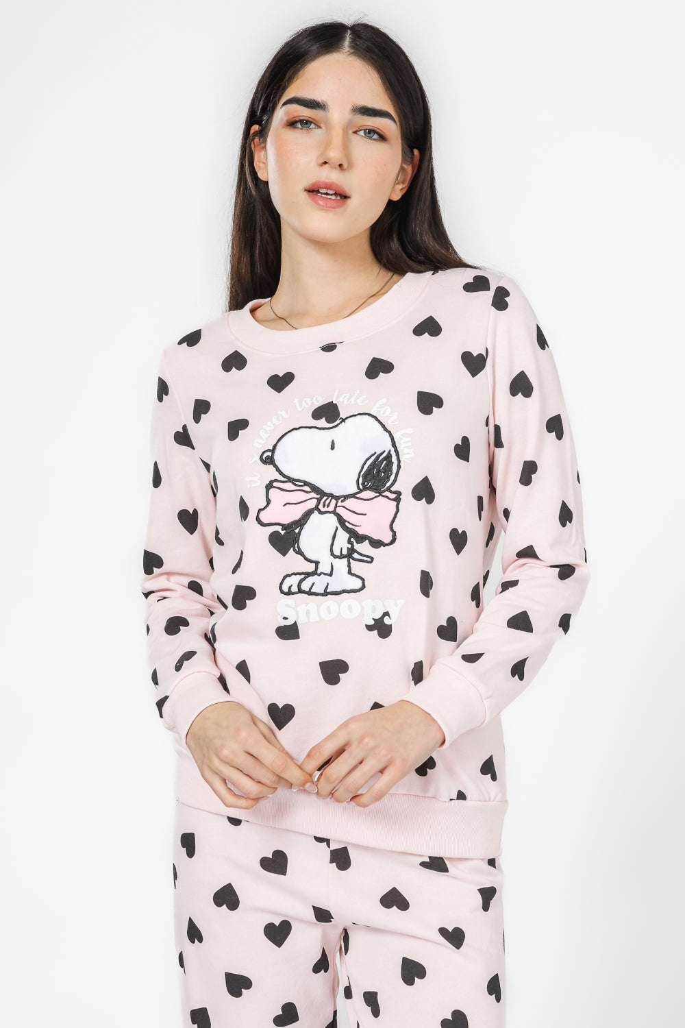 פיג'מה סנופי לבבות פליז