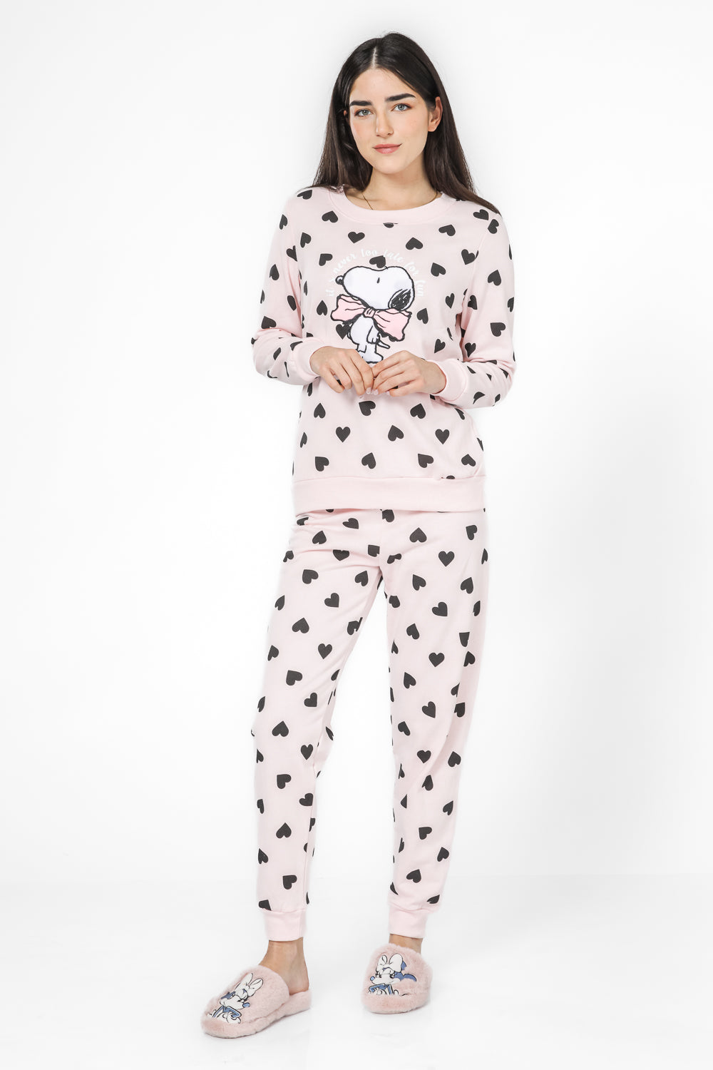 פיג'מה סנופי לבבות פליז