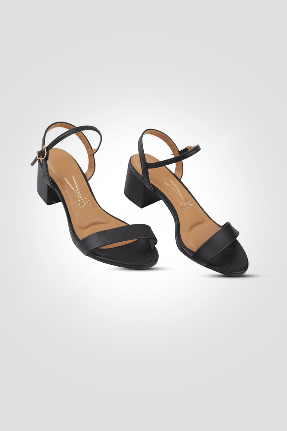 סנדל עקב מרובע בצבע שחור - MASHBIR//365