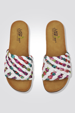 כפכף רצועת צמה בצבע לבן - MASHBIR//365