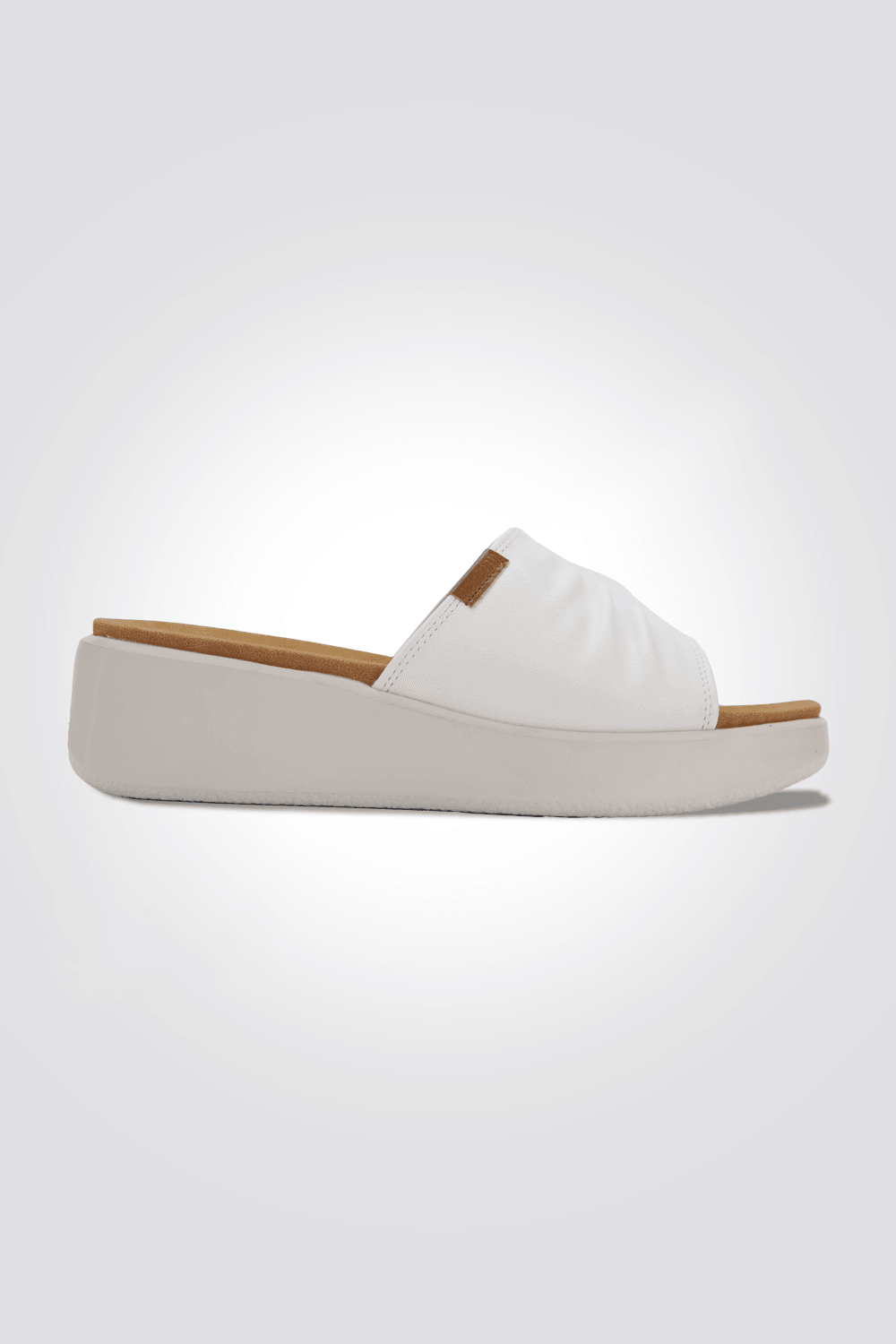 כפכפי פלטפורמה כיווצים בצבע לבן - MASHBIR//365