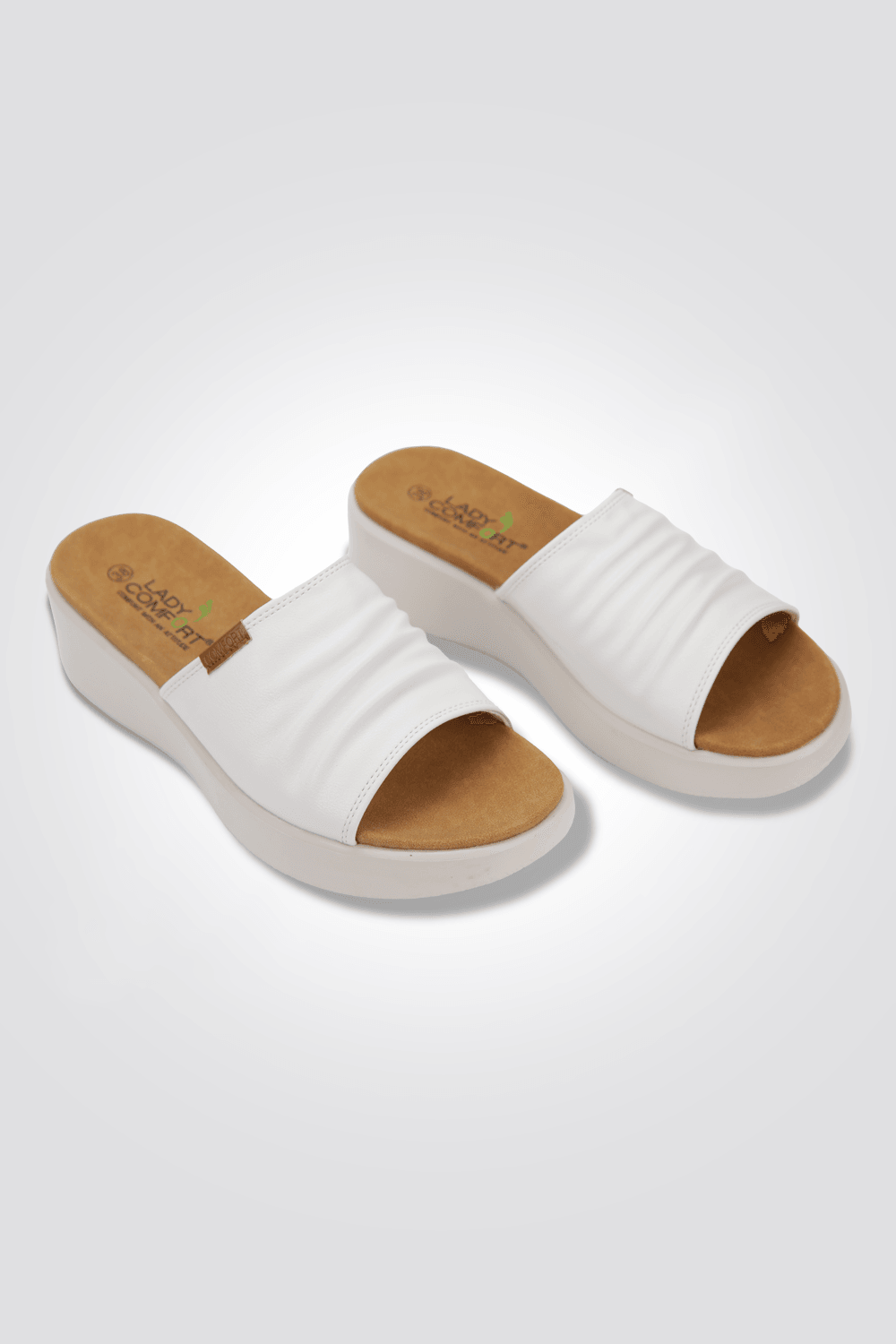 כפכפי פלטפורמה כיווצים בצבע לבן - MASHBIR//365