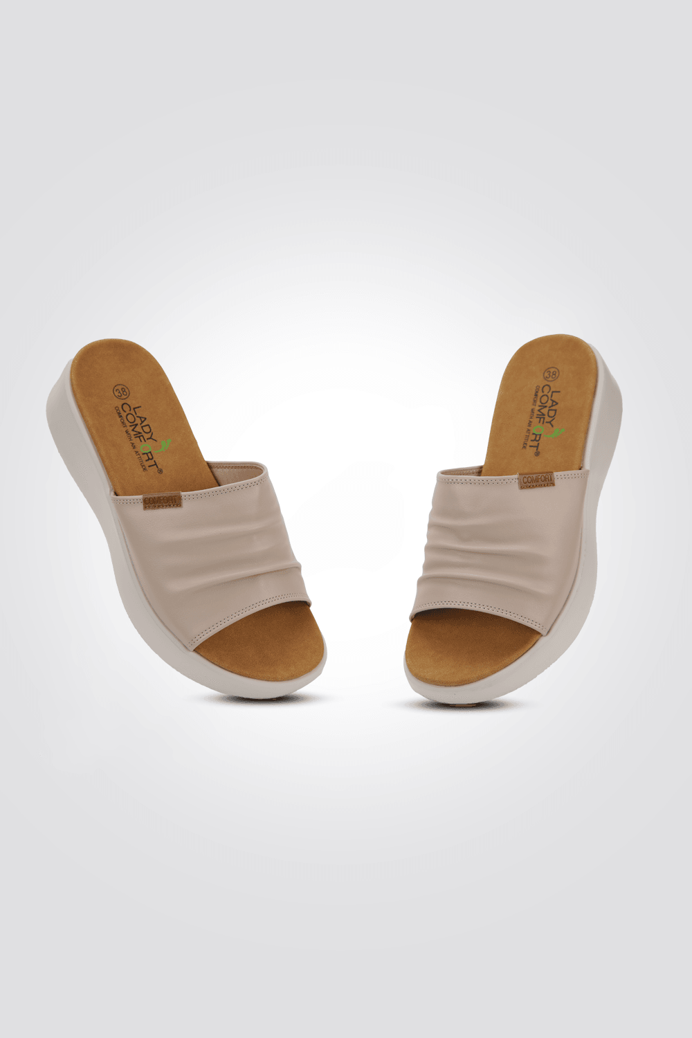 כפכפי פלטפורמה כיווצים בצבע ניוד - MASHBIR//365