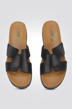 כפכפי פלטפורמה אבנים בצבע שחור - MASHBIR//365