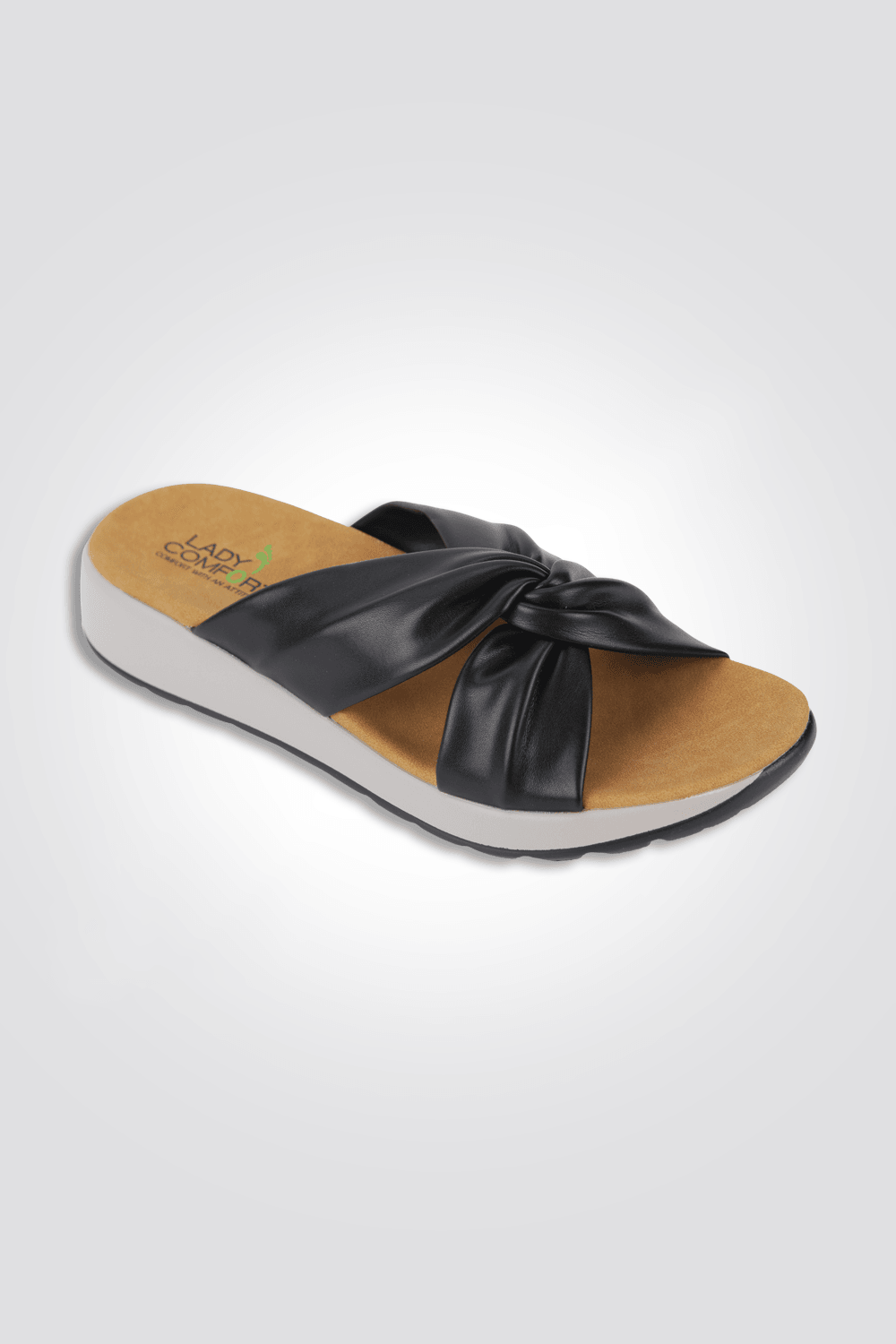 כפכף רצועות מוצלבות בצבע שחור - MASHBIR//365