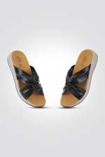 כפכף רצועות מוצלבות בצבע שחור - MASHBIR//365