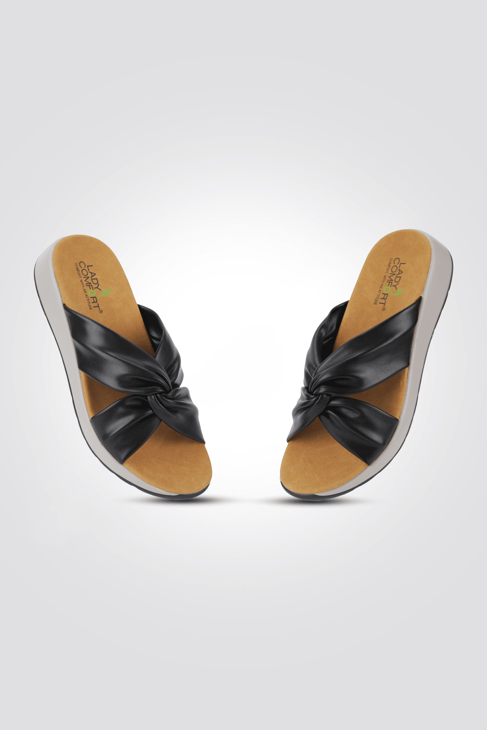 כפכף רצועות מוצלבות בצבע שחור - MASHBIR//365