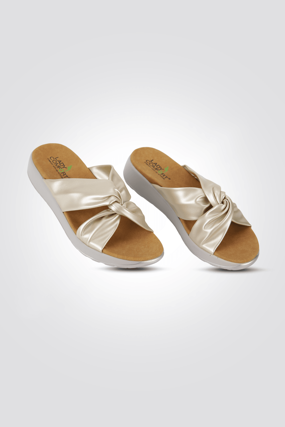 כפכף רצועות מוצלבות בצבע זהב - MASHBIR//365