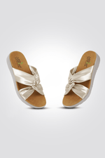 כפכף רצועות מוצלבות בצבע זהב - MASHBIR//365