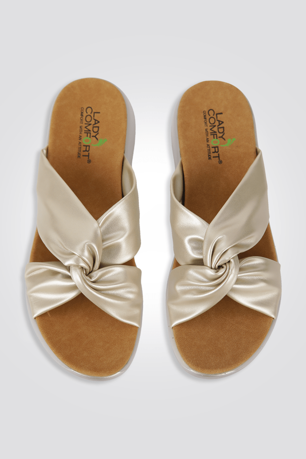 כפכף רצועות מוצלבות בצבע זהב - MASHBIR//365