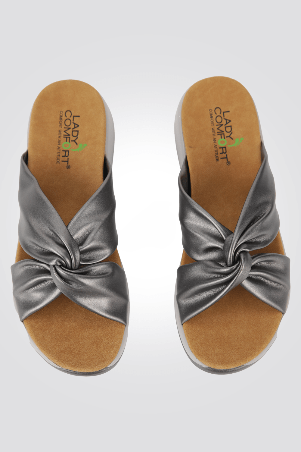 כפכף רצועות מוצלבות בצבע כסף - MASHBIR//365