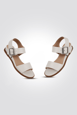 סנדל עור בצבע לבן - MASHBIR//365