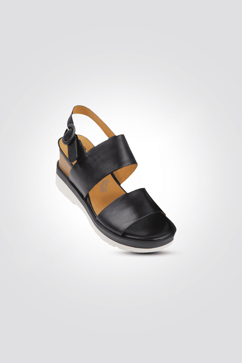 סנדל עור רצועות רוקי בצבע שחור - MASHBIR//365