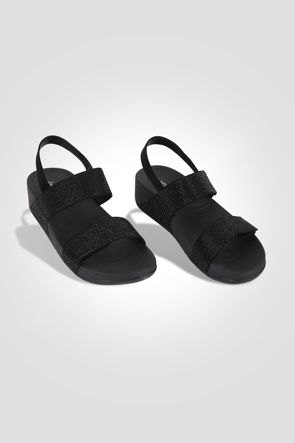 סנדלי נוחות לנשים 2 רצועות בצבע שחור