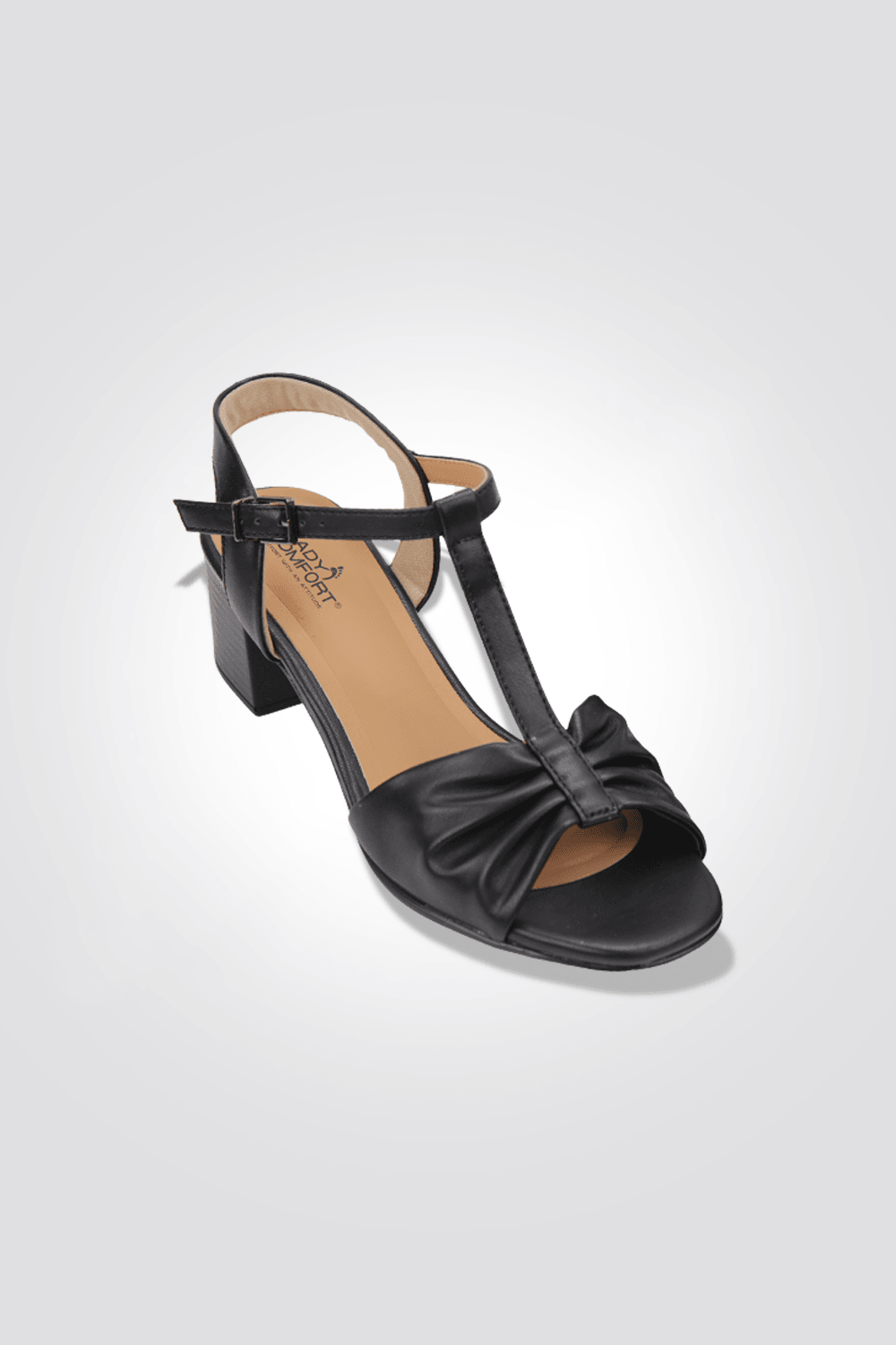 סנדל עקב עם כיווץ בצבע שחור - MASHBIR//365