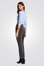 סריג וי ריבס עם רוכסן מקדימה בכחול בהיר