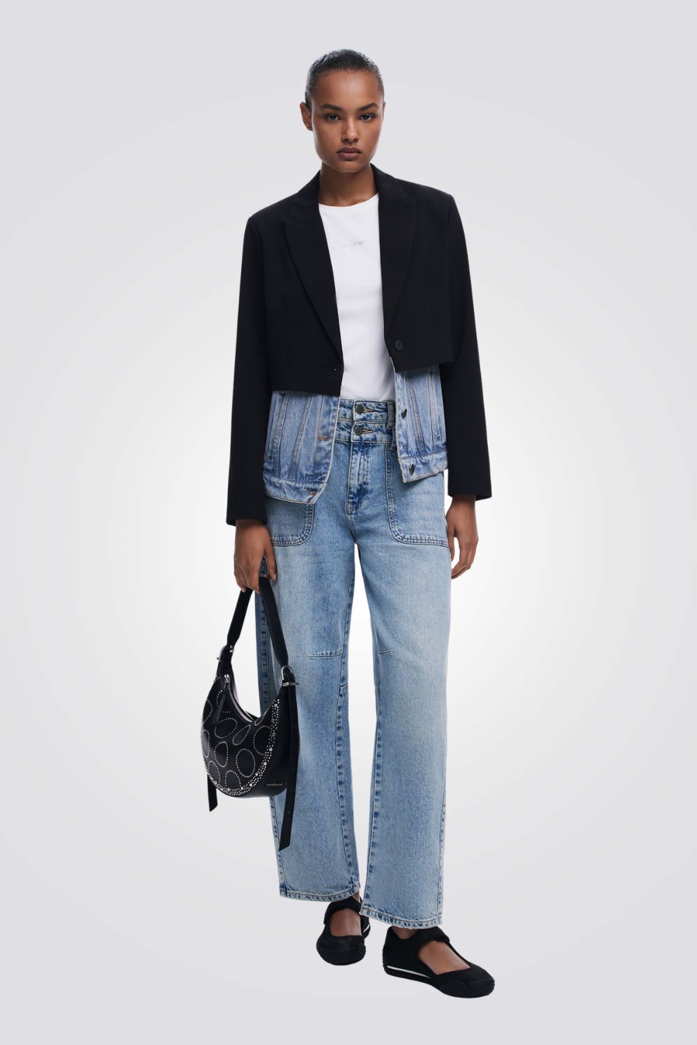 תיק כתף חצי ירח אלגנטי בצבע שחור | דסיגואל