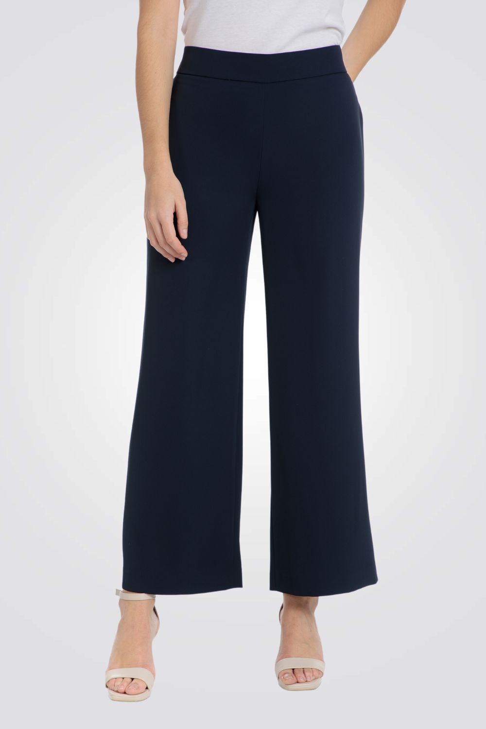 מכנסיים ארוכים מתרחבים בצבע נייבי