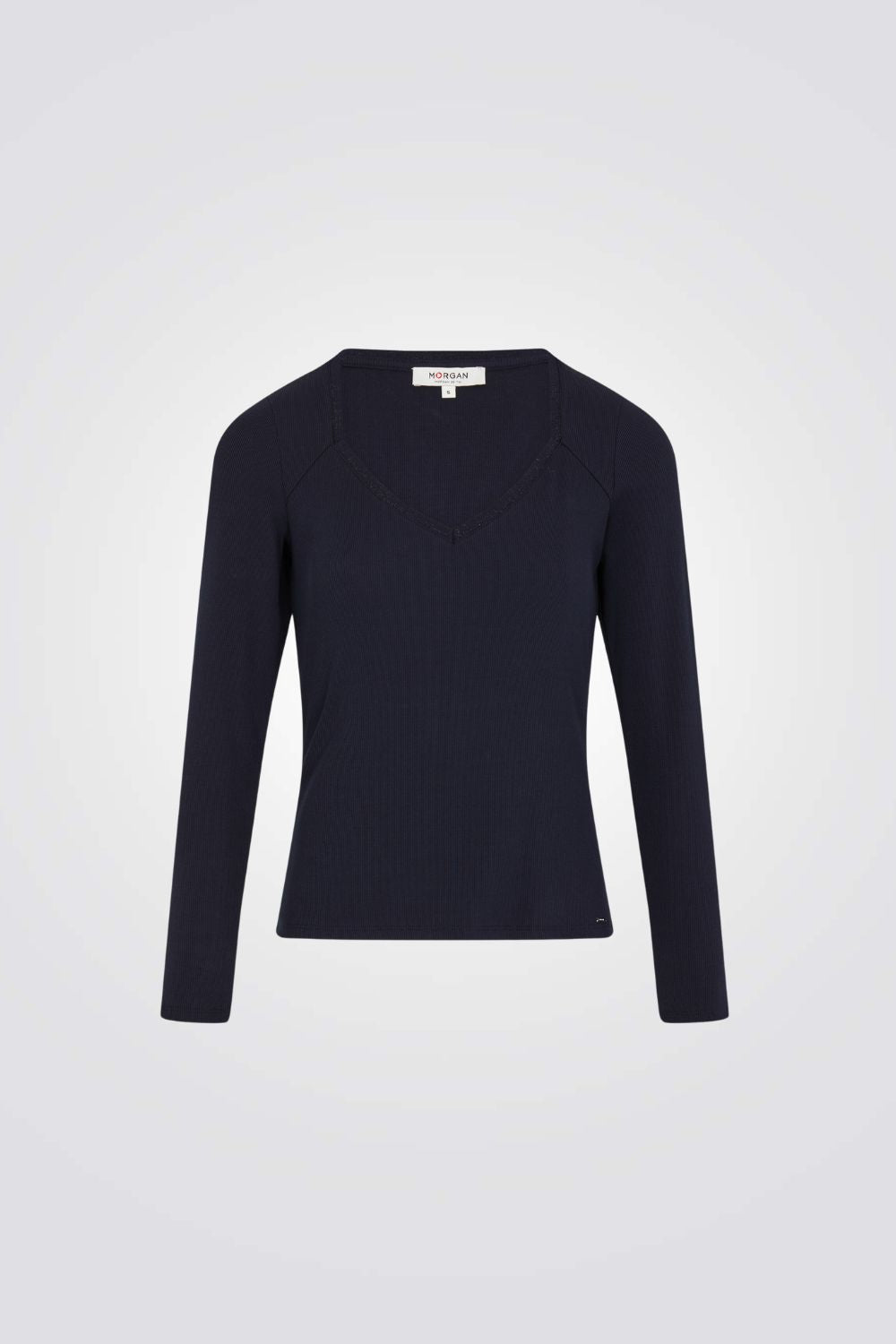 טישירט ריב שרוול ארוך בצבע נייבי