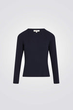 טישירט ריב שרוול ארוך בצבע נייבי