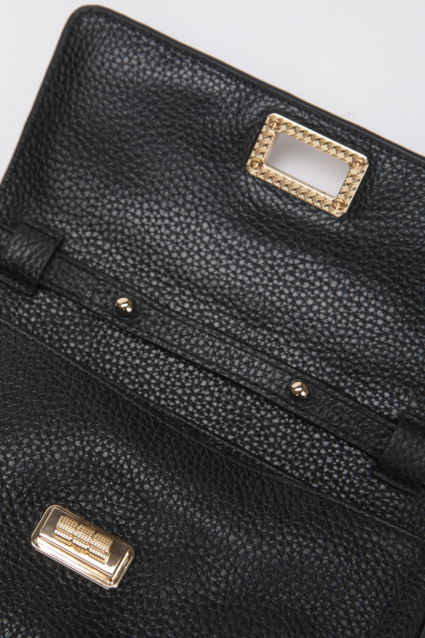 תיק צד קטן עור לנשים בצבע שחור