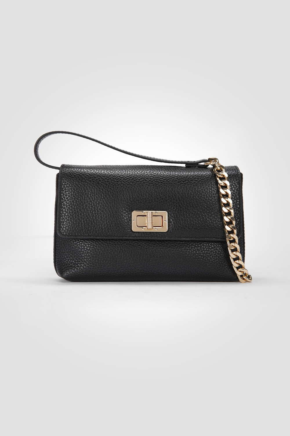 תיק צד קטן עור לנשים בצבע שחור