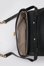 תיק צד קטן עור לנשים בצבע שחור