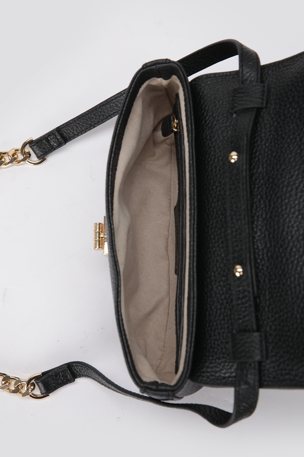 תיק צד קטן עור לנשים בצבע שחור